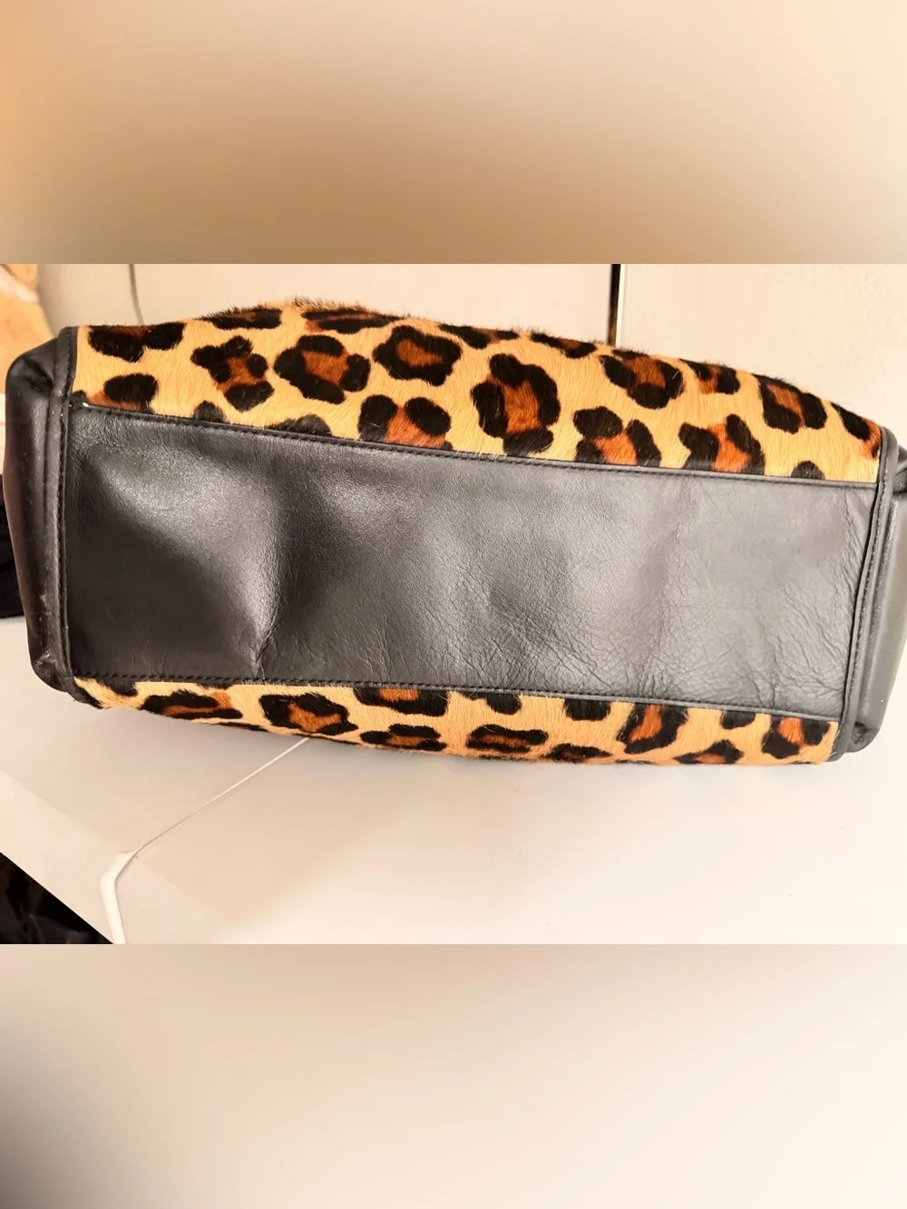 Authentic Coach Phoebe Calf Hair/Leather Ocelot Leopard Print Shoulderbag